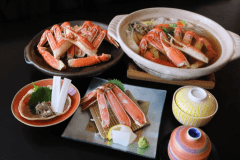 【人気】古城厳選ズワイガニ 1.5杯使用｜蟹刺身・焼蟹・蟹すき鍋 等｜古城かにコース