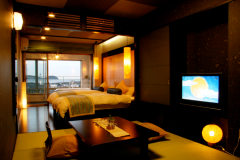 Ｂタイプ　半露天風呂付きツイン＋和室６畳