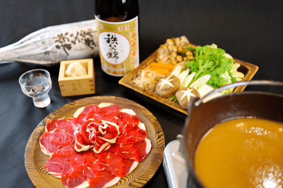 【１泊２食付】酒粕いのしし鍋付プラン　期間限定　酒粕味噌仕立てのいのしし鍋です♪