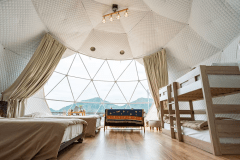 ・【ドームテント・ガルバ】ドームテントから望む、絵画のような海の景色