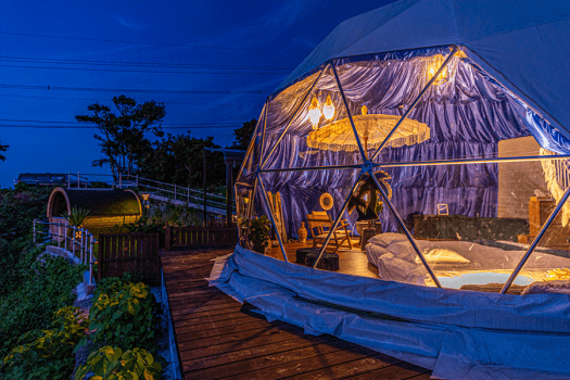 【期間限定】■牡蠣焼きプラン■糸島の海の幸を頬張る至福の滞在！～「Aroma Olive」の特別なグランピングを楽しむ贅沢時間～＜選べるお食事＞