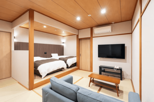 いちゑで最も新しい露天風呂付和洋室のお部屋です。