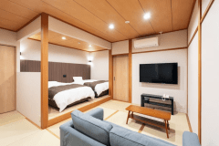 いちゑで最も新しい露天風呂付和洋室のお部屋です。