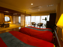 【最上階5階エグゼクティブフロア】◆和洋室 島津◆和室12.5畳＋ベッドルーム－鹿児島湾側－