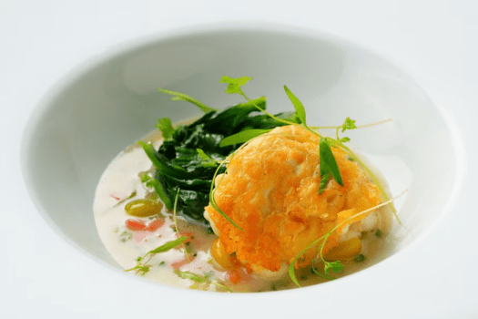 白子のムニエル　前菜一例