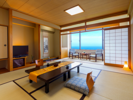 [Wide room facing the sea] [Japanese-style room 12 tatami mats + wide veranda] ~ For group travel ♪ ~