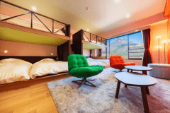 25年12月OPEN■プレミアグループルーム■由布岳の眺望を楽しめる大人数でも泊まれる客室