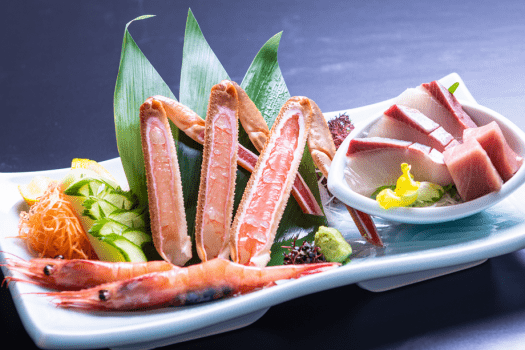鰤蟹コースのお刺身