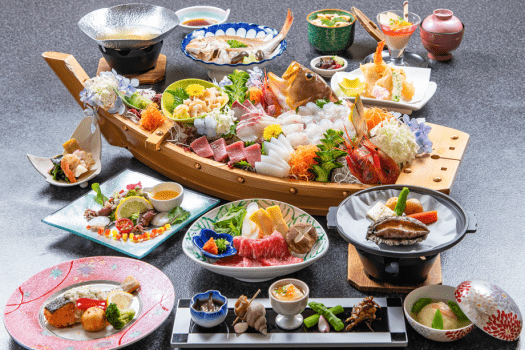 春の舟盛付き海鮮会席