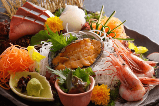 鮑の刺身　造り盛合わせ