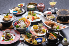 ☆【日帰り昼食】一度は体験したい贅沢三昧！焼き松茸が1人に2本付いた「焼き松茸付き海鮮会席」（２階お食事会場）