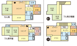 コテージ7人用 平屋