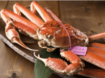 【松葉の極】では柴山港で水揚げされたタグ付き松葉ガニを1人1杯丸ごと姿茹でで！