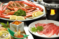 【メイン料理セレクション】「山形牛のすき焼き」＋「天喜紅蟹」付き♪（一例）