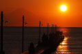夕焼けの岡本桟橋