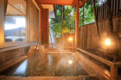 ■露天風呂付(ベッド)（14畳+6畳／３階）天然温泉源泉かけ流し