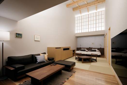 【プレミアム】お部屋の広さは70㎡。琉球畳のある和洋の室礼を取り入れた贅沢なお部屋です。