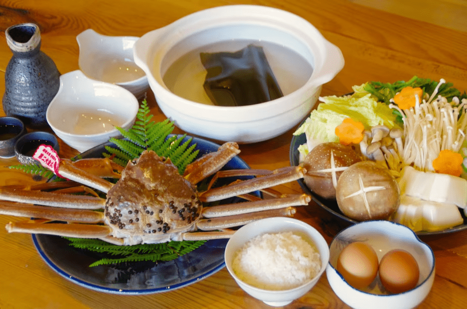 鳥取県産 活松葉ガニを使用した蟹鍋プラン。