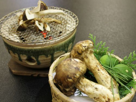 松茸の炭火焼き　※イメージ。1人前1本です。
