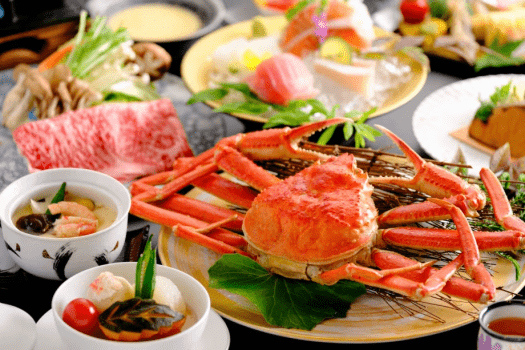 【美食の冬旅・カニと和牛の豪華饗宴】鳥取和牛・本ズワイガニ一枚付きの欲張り会席！冬のご褒美温泉旅