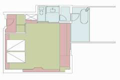 【更紗-SARASA-】和モダン30平米＋テラス露天風呂(角部屋)　平面図