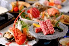 ＜贅沢味覚会席＞山陰サザエ、鮑、イセエビ、鳥取和牛！美食と美湯で過ごす上質なひととき、ちょっとリッチに山陰温泉旅♪☆☆☆