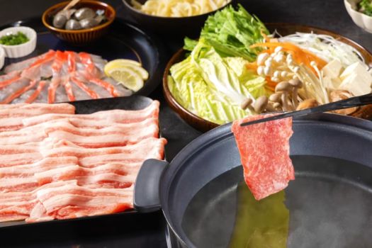 ≪いぬやど会員様限定10％OFF≫【夕食付き・そうさ若潮牛＆金目鯛のしゃぶしゃぶコース】～そうさ若潮牛と国産金目鯛～千葉を代表する彩り豊かな旬食材をゆったり味わう鍋料理【選べる朝食】