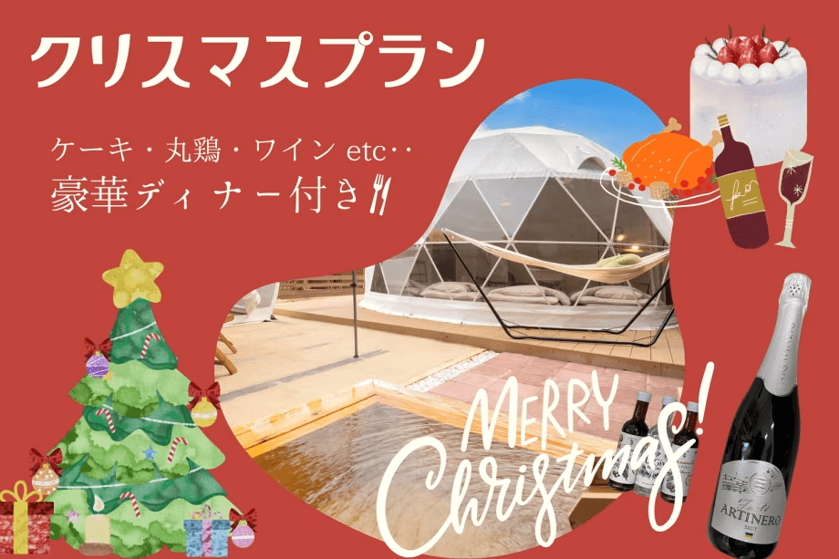 🎁クリスマスプラン🎁 ケーキ・丸鶏・ウクライナ産ワインetc‥豪華Xmasディナー＆天然温泉を満喫【1泊2食付き】