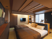 禁煙【温泉付き和モダンツイン】景色を愉しむ十和田石のお風呂が最高！2026年2月プチ改装