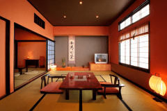 【2F和モダン客室】日本旅館の落ち着いたしつらえご家族でもゆとりのある間取りです。