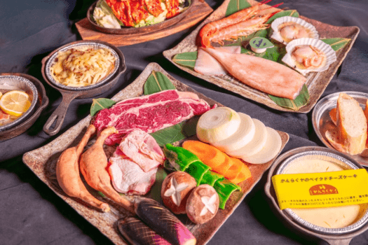 【1泊2食付】迷ったらこれ！スタンダードBBQ｜国産牛サーロインと海鮮を満喫