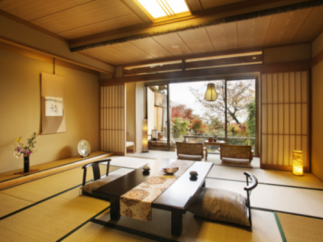 ◆Guest room with open-air bath◆【Harugasumi/ Fukamidori/ Shurei】(12.5 tatami mats + wide veranda + open-air bath)