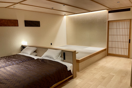 ◆Guest room with open-air bath◆【Syougetsu-】 (Western-style room [small rise] + bed + open-air hot spring)