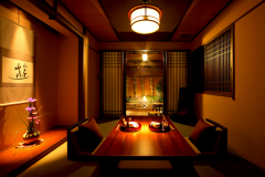 【雛罌粟（ひなげし）】掘りゴタツ付の6畳和室と6畳寝室、リビングとテラスの付いた露天風呂付客室です。