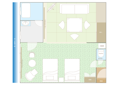 Lake side special Japanese-Western style room
Floor plan Lake side special Japanese-Western style room
Floor plan