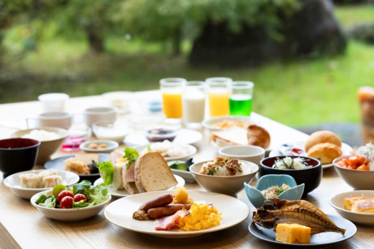 朝食バイキングの一例
