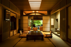 特別室行雲の間（禁煙）73.42平米
和室12畳+2ベッドルーム+テラス+温泉内風呂付き