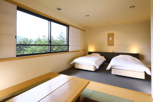 ⑦"Yubo" Japanese-Western Room (Twin Beds + 4.5-Tatami Area) with Shower Room &ndash; Non-Smoking