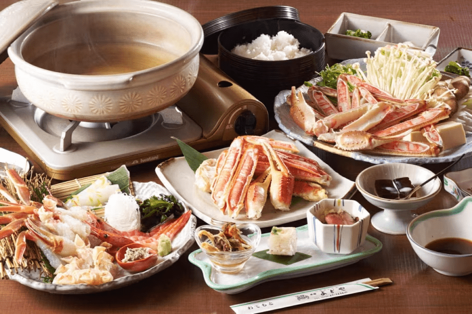 B【かにすき松葉刺コース】かにすき・焼かに・松葉蟹のお刺身