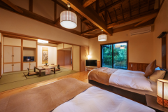 離れスイート。広々とした空間の中で、グループやご家族皆様でお休みいただけます 離れスイート。広々とした空間の中で、グループやご家族皆様でお休みいただけます