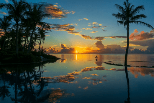 ラグーンプールから眺めたサンセット