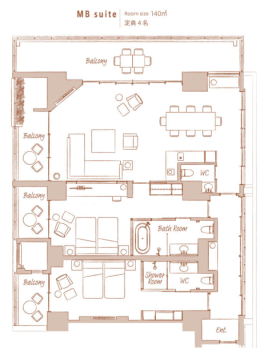 MBスイート（２ベッドルーム／140㎡）