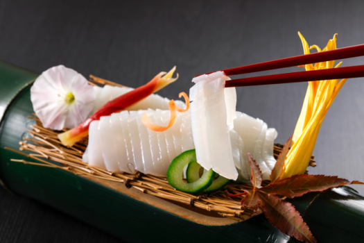香住の夏の食材【白イカ】を使用したお刺身