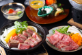 厚切りのステーキとしゃぶしゃぶをお楽しみ下さい。