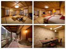 【禁煙】源泉かけ流し露天風呂・ダイニング付き和洋室【紺青・杜若】