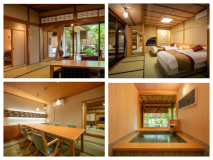 【禁煙】源泉かけ流し半露天風呂・ダイニング付き和洋室【太陽】