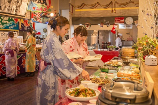 【食べて・飲んで・遊んで・湯ったり!!】国産霜降り牛食べ放題＆飲み放題付豪華バイキングプラン