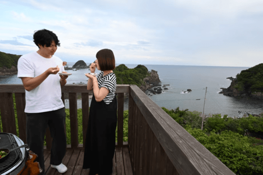 絶景を背にBBQ！