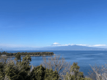 富士山を背景に絶景の大瀬崎