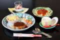 【夕食】「お子様御膳」ハンバーグ、ポテト、サラダ、パスタ、茶碗蒸し、季節のデザート
